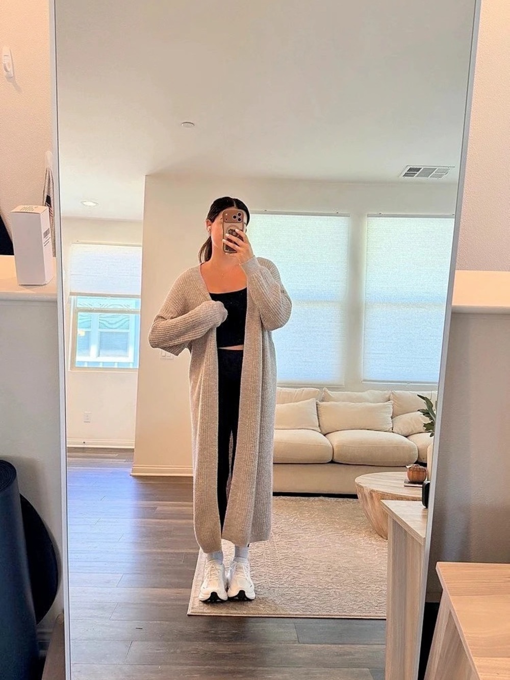Long Knit Cardigan in Brown Like New